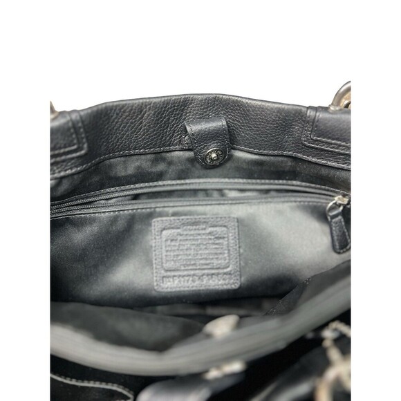 Coach Penelope Black Pebbled Leather 9x12x5” Hand Bag PurseTurn-Lock - Picture 6 of 16